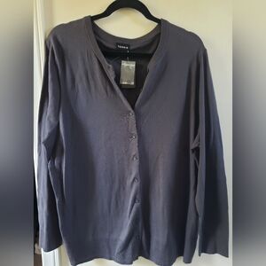 Torrid button up , long sleeve,, gray cardigan size 2X